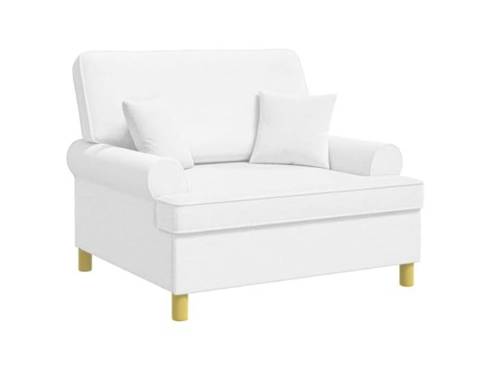 vidaXL XXL-Sessel mit Kissen Weiß Stoff Genieße einen bequemen und geräumigen Sitzbereich, Das Gewebe aus 100 % Polyester bietet Sitzkomfort, Der Rahmen aus