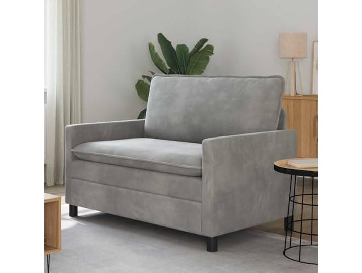 YUTAASU Sofa Hellgrau 126 x 81 x 87,5 cm Samt Metallrahmen, Ergonomisches Design, Pflegeleicht, Für Wohnzimmer