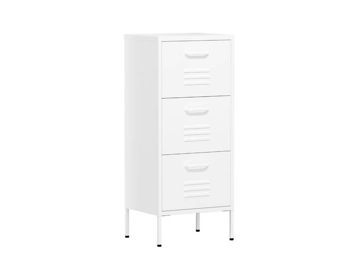 Kommode Metall KLAUS 3 Schubladen 42 x 101 cm weiss