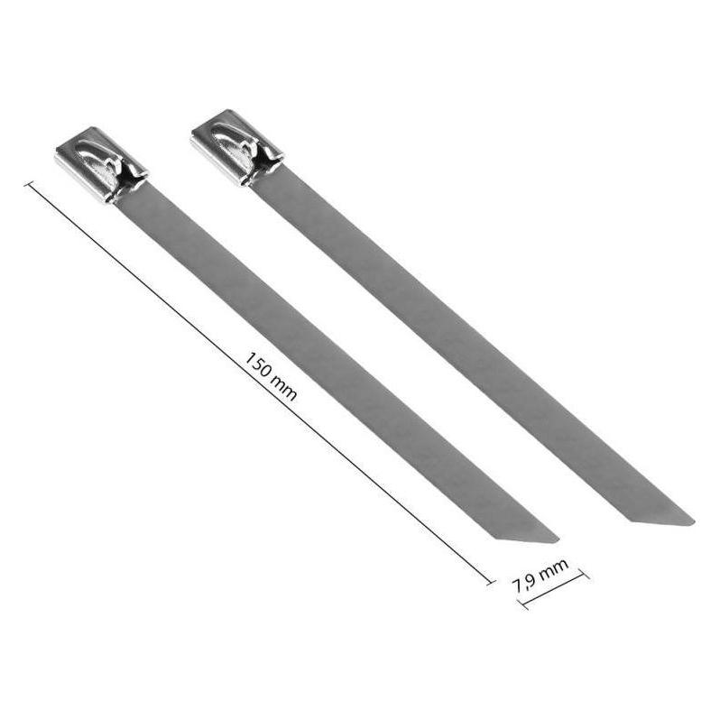 Varia SO-37888 - Edelstahl-Kabelbinder 150 x 7,9 mm, -60°C bis +550°C, 20 Stück (150 mm, 20 Stk.) (SO-37888)
