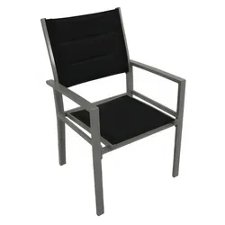 Outdoor Gartensessel Korinth - Silbergrau - 62 x 57 x 89 cm - aus Aluminium/Textilgewebe