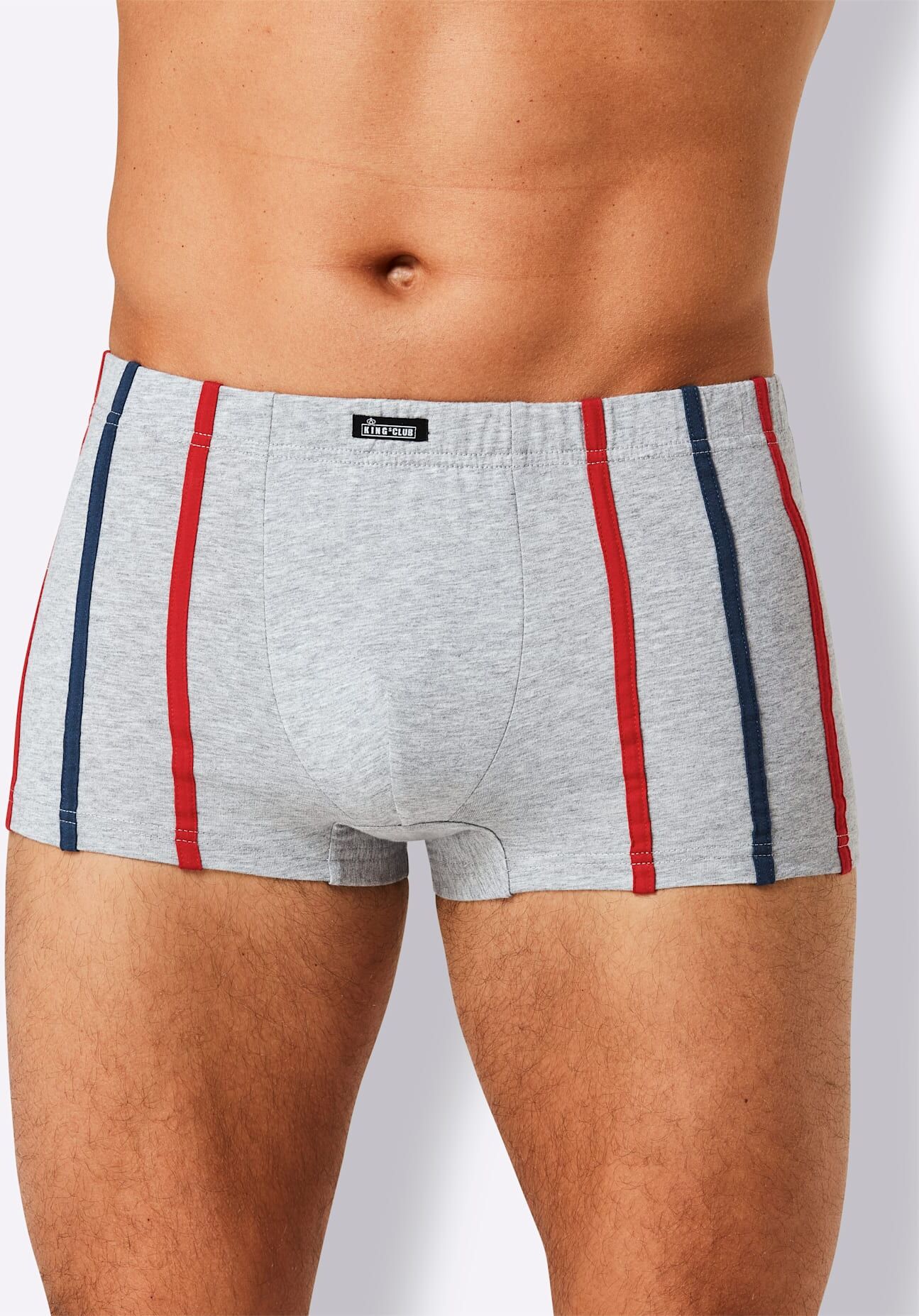 Retro Pants KINGS CLUB, Herren, Gr. 8, 5 Stk., blau (3x blau, 2x grau), 100% Baumwolle, Unterhosen Retro Pants 3x blau, 2x grau 8, 5 Stk.