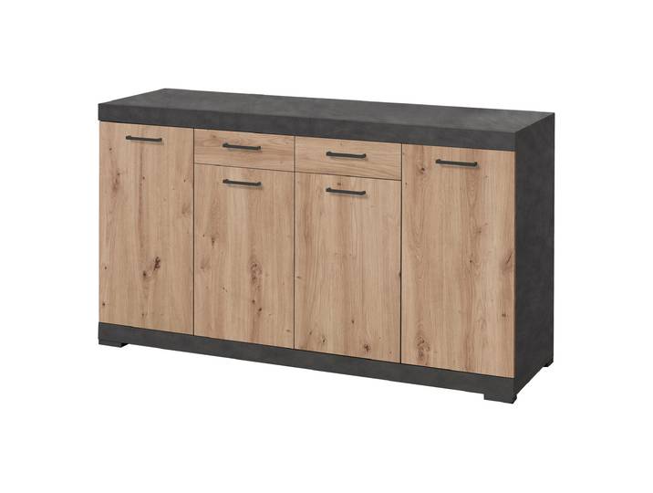 Kommode mit Schubladen anthrazit Artisan Eiche 160 cm - BRISTOL