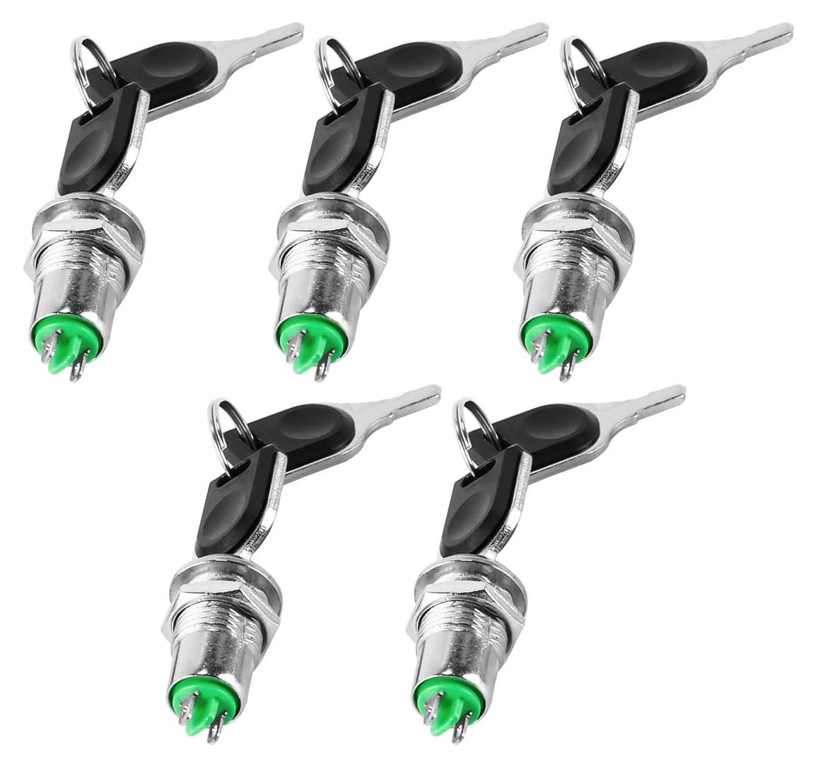 Selius 5 stuks Elektrische Key Lock Switch ON/OFF Sleutelschakelaars met bijpassende sleutels