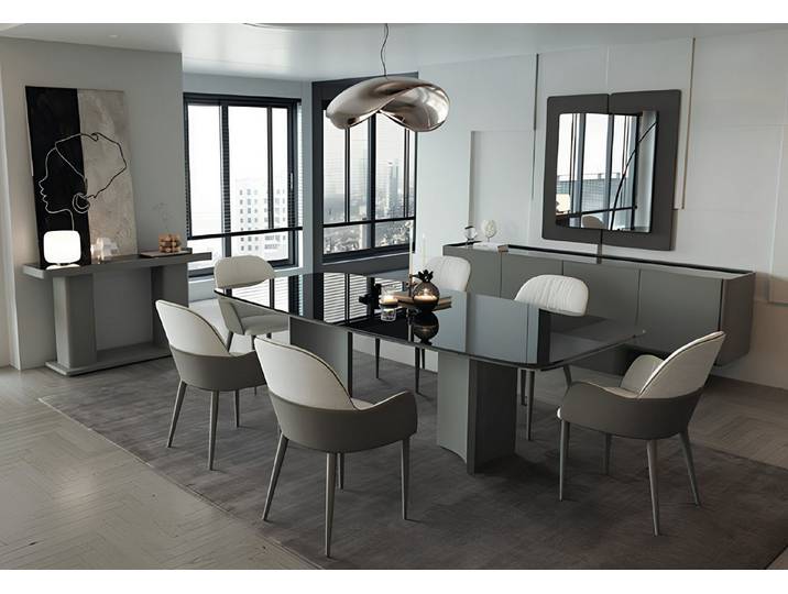 JVmoebel Essgruppe JVMoebel Esszimmer-Set in Braun mit Holz-Esstisch und Stühlen, (6-tlg)