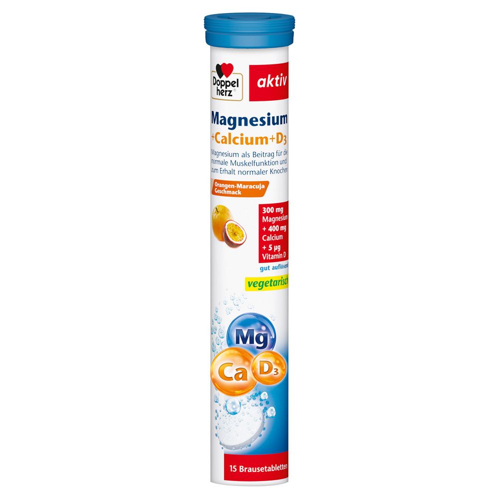 Doppelherz Magnesium+Calcium+D3 Brausetabletten 15 St