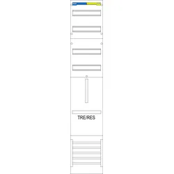 f-tronic 7120311 Verteilerfeld 1-feldrig, 4r, H=1350mm, 1 Res. 3.HZ, VR6