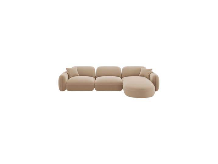 5-Sitzer Design Ecksofa „Lucien“ Samt Sand CXL by Christian Lacroix