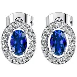 Jacques Lemans S-O246E Damen-Ohrringe Edelstahl mit Zirkonia Blau/Silber
