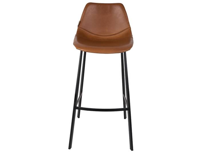 Barhocker Franky 2er-Set – aus Kunstleder in Braun - Braun - Luxusbetten24