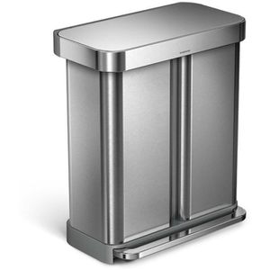Simplehuman Mülleimer CW2025, silber, aus Edelstahl, 24 und 34 Liter
