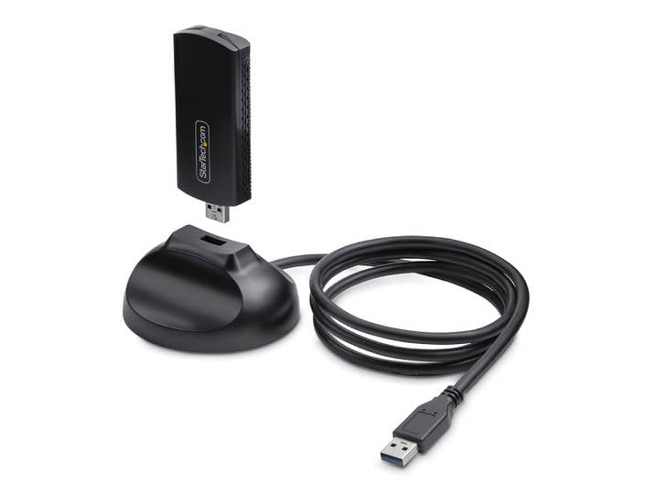 StarTech.com Clé USB WiFi 6E pour Ordinateur de Bureau/Portable, Carte Réseau Sans Fil avec Antenne Pliable, Dongle WiFi 6E pour PC, Adaptateur Wi-Fi