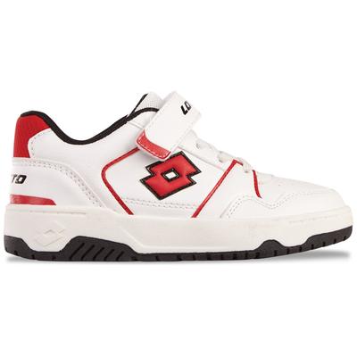 Sneaker LOTTO, Kinder, Gr. 27, rot (weiß, rot), Synthetik, mehrfarbig, Schuhe Sneaker, - mit Drehpunkt für mehr Wendigkeit