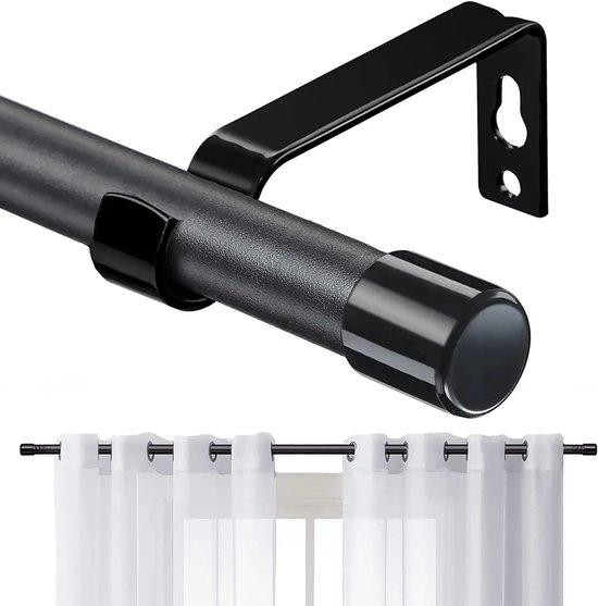 Ibenzoa Robuuste roestvrijstalen gordijnstang 16 mm met verstelbare verlengstukken van 40 cm en moderne eindkappen