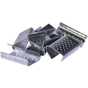 Linder Verschlusshülsen 132805KU, 2000 Stück, für 13mm PP/PET/Textilband, verzinkt, genoppt