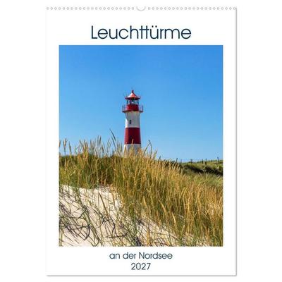 Leuchttürme an der Nordsee (Wandkalender 2027 DIN A2 hoch), CALVENDO Monatskalender