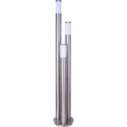 Wegeleuchten Außen Edelstahl LED Stehleuchte Außen groß, Gartenleuchte 170 cm  3 silberne Säulen,3x 11W 3x 1055lm warmweiß ,D 28 cm