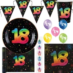 18. Geburtstag Partyset bunt Geburtstagsdeko Geburtstag Dekoration