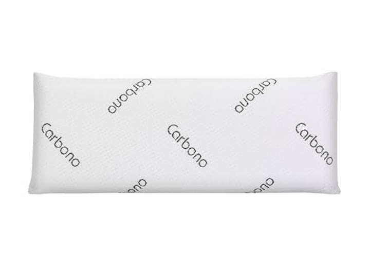 Moonia Zwart geperforeerd carbon visco-elastisch kussen, anti-stress-effect, elimineert geurtjes, vermindert oxidatie, baarmoederhalskussen, visco-elastisch kussen, 150 cm, mijt