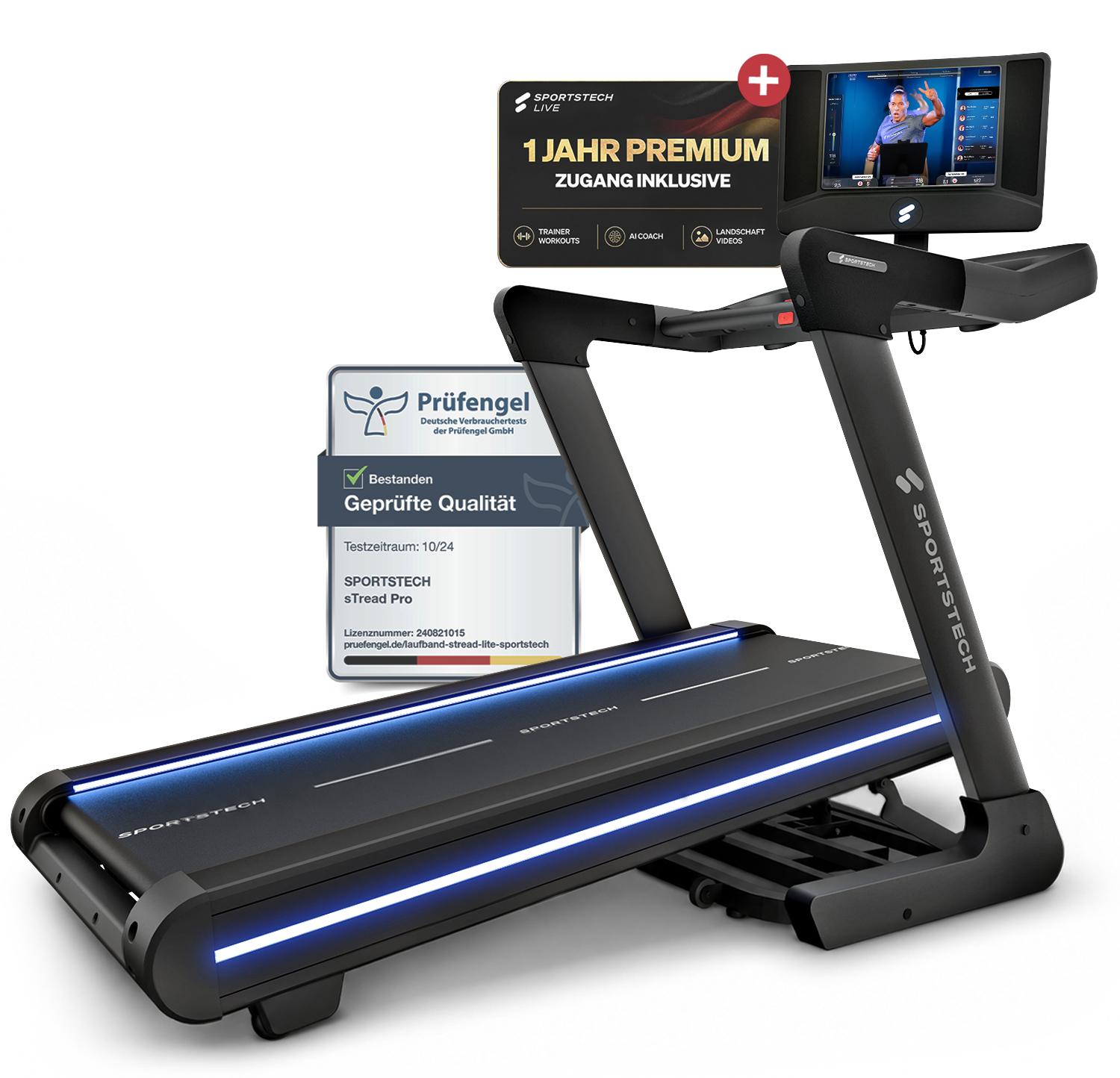 Sportstech sTread Pro Laufband, 10,1"