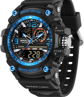 Modern Mode Marketplace AdventureMax Waterproof Digital Sports Watch For Students & Outdoor Athletes black Blue