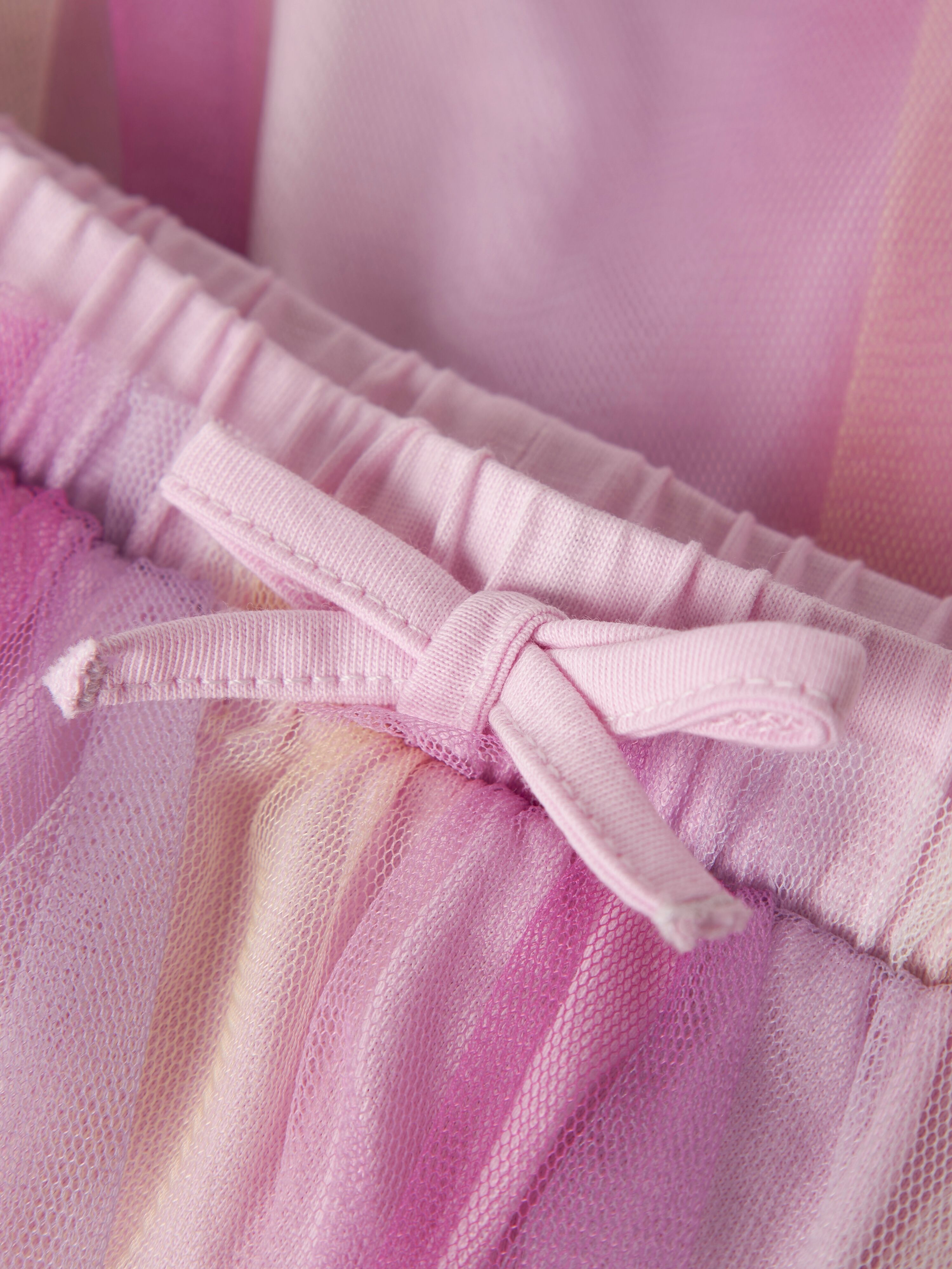 Minirock NAME IT "NMFDOTIANA SKIRT", Mädchen, Gr. 98, rosa (pirouette), Tüll, Obermaterial: 100% Polyester, gestreift, Basic mini, Röcke Minirock pirouette 98