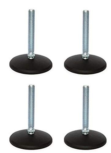 Set van 4 verzinkte nivelleringsvoeten M10x125 met kunststof basis, draagkracht 470kg