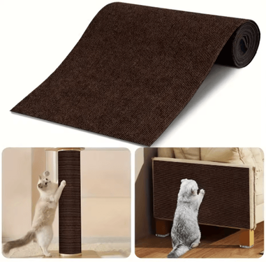 Inspire Picks Self Adhesive Cat Scratching Mat Cat Scratching Mat For Furniture Protection & DIY Scratching Areas brown 30x100cm