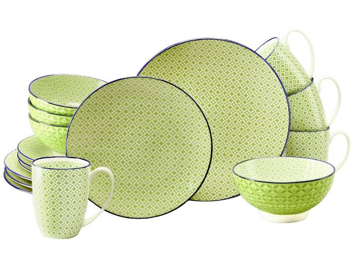 creaTable Kombiservice 16-tlg MEDITERRAN, grün, Steinzeug
