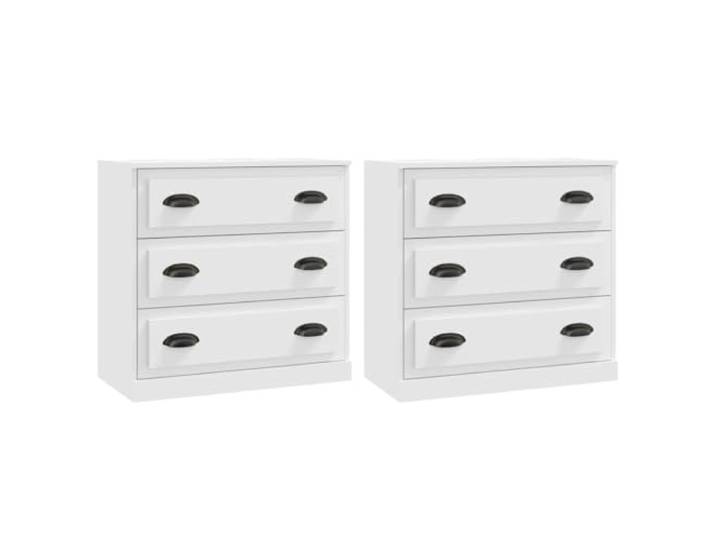 Helloshop26 Buffet Bahut Kommode Schrank Aufbewahrungsschrank Organizer Küche Wohnzimmer 2 Stück Holz Weiß 02_0036690