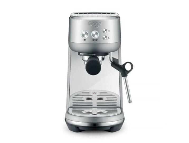 Sage The Bambino, Kompakte Kaffeemaschine, Gebürsteter Edelstahl 54-mm-Siebträger, ThermoJet in 3 Sek, Manuelle Dampfdüse für Mikroschaum, Volumetrische Shotkontrolle