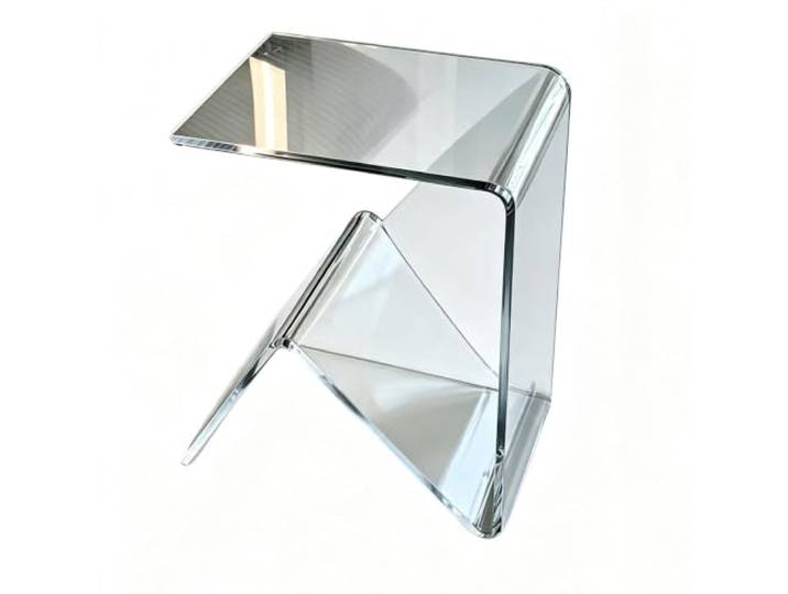 SilkRZlsss Acryl Beistelltisch, Moderner Transparenter Seitentisch Couchtisch mit Zeitschriftenhalter, Aufbewahrungstisch für Kleine Räume(Clear)