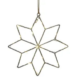 Chic Antique LED Stern drinnen & draußen, Ø 20,5 cm silber
