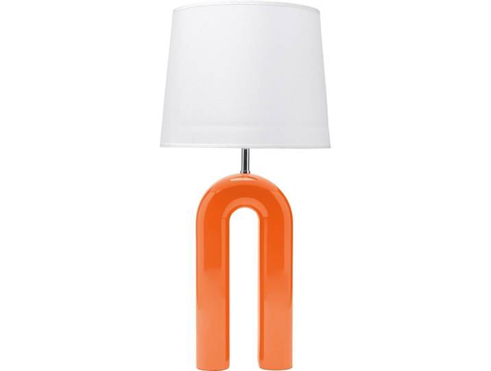 Lampe de table en polyrésine orange