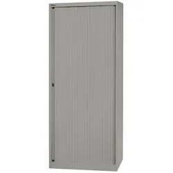 BISLEY Rollladenschrank aus Metall in silber Rollladen aus Kunststoff abschließbar inkl. 4 Einlegeböden