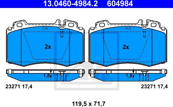 Ate Bremsensatz-Hinterachse Hinterachse Sg00000d15 Für Mercedes