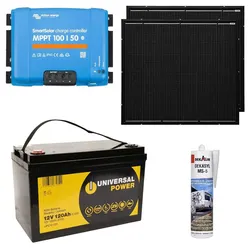 a-TroniX Solaranlage Wohnmobil 440W mit 120Ah Batterie und Victron MPPT Laderegl...