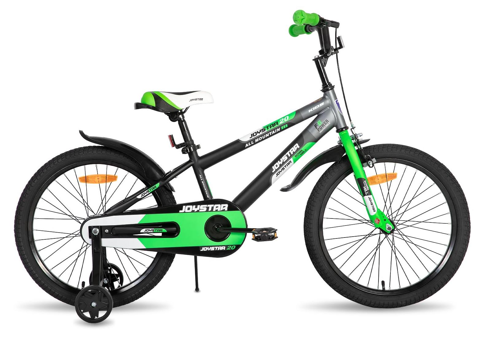 Kinderfahrrad 20 Zoll, grün, mit Stützrädern und Ständer, 8-11 Jahre