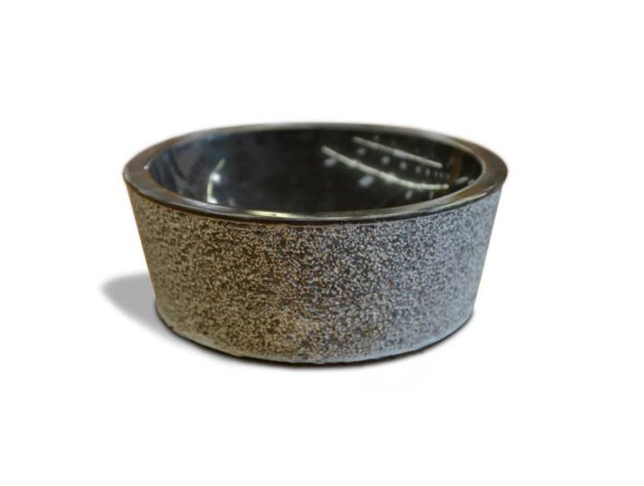 Vasque ronde à poser en marbre noir 40 × 40