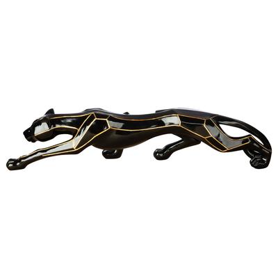 Tierfigur GILDE "Figur Gepard Cheetah", schwarz, B:101cm H:21cm T:17,5cm, Kunstharz, Dekofiguren, verschiedene Größen