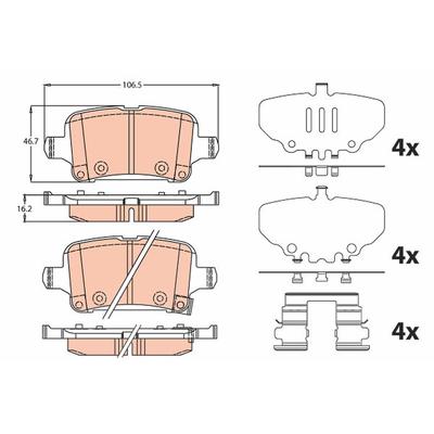 Trw Bremsbeläge hinten (Satz) [Hersteller-Nr. GDB2184] für Vauxhall, Opel