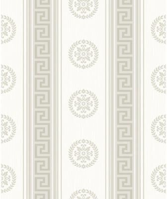 Seabrook Designs Classico Medallion Stripes Non-Woven Unpasted Wallpaper