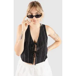 24 Colours 12370A Striped Bow Tank Top black Gr. L
