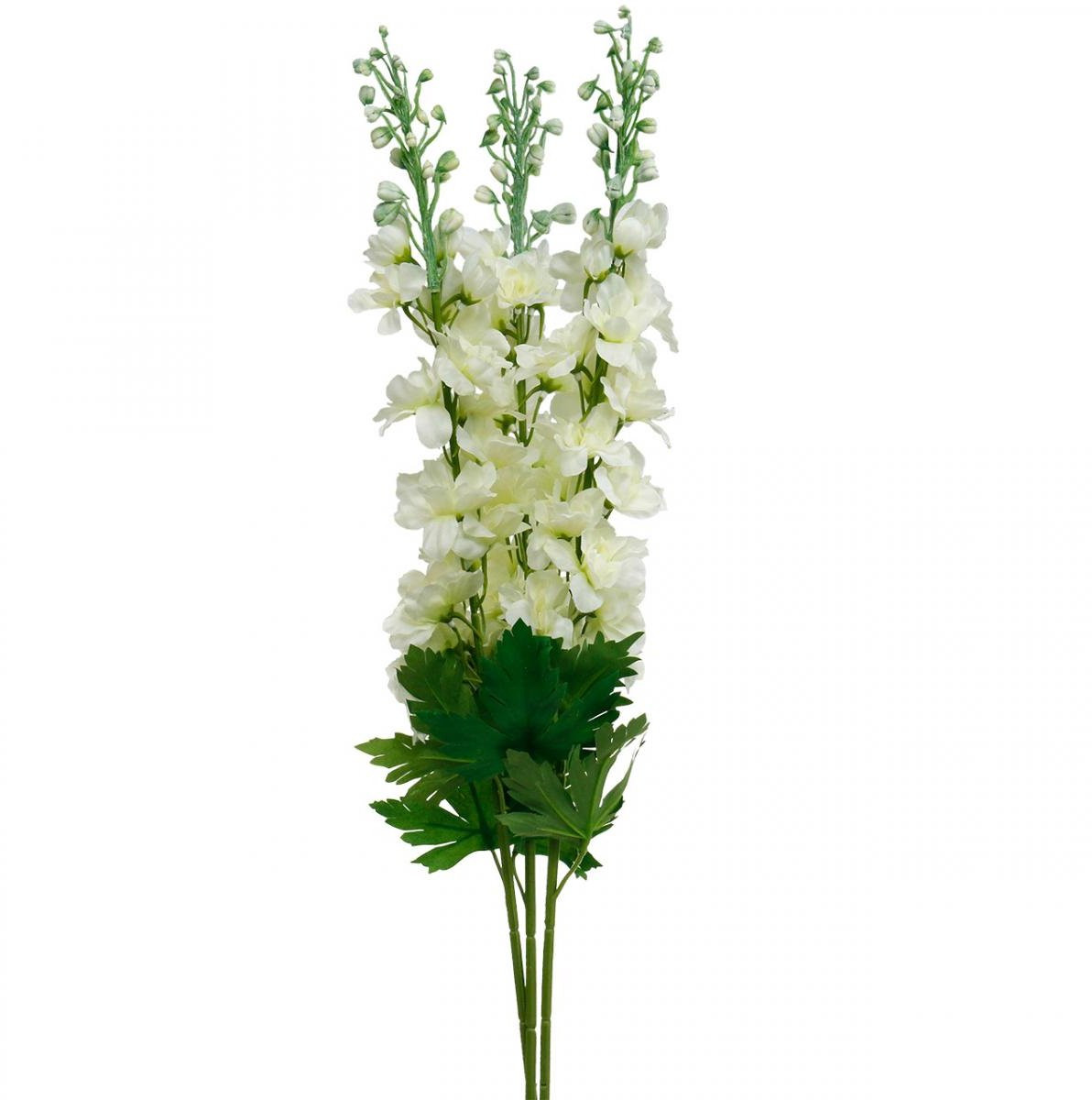 Viana Delphinium Witte Kunstmatige Zijden Bloemen Set van 3