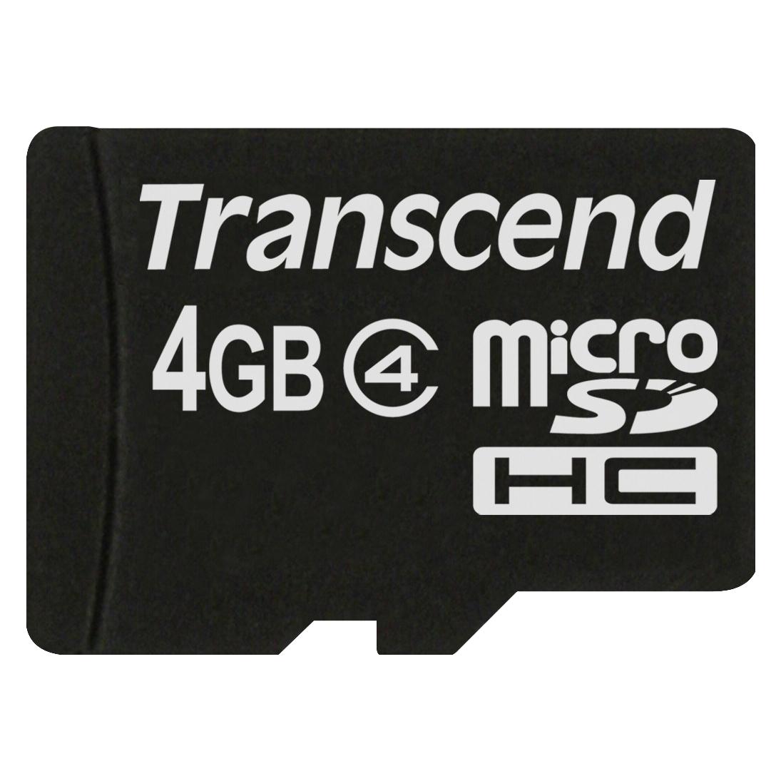 Transcend microSDHC 4GB Klasse 4 + SD Adapter (4 GB, microSDHC, UHS-I) (TS4GUSDHC4)
