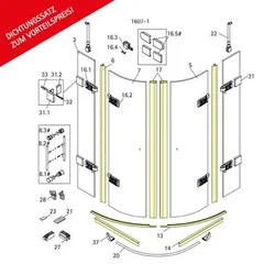Schulte Dichtungssatz für 8 mm Runddusche, 4-teilig,.. - Duschkabine