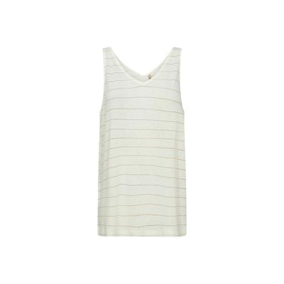 Funktionstop SOYACONCEPT "Soya Concept Top SC-FRIGGA", Damen, Gr. M, weiß (1100c sanftes weiß combi), Obermaterial: 69% Viskose, 29% Leinen, 1% Polyester, 1% Metall, Tops