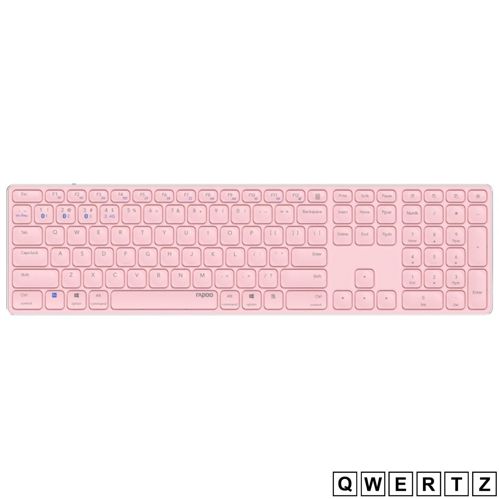 Rapoo E9800M, Tastatur Pink Kabellos, Multimode