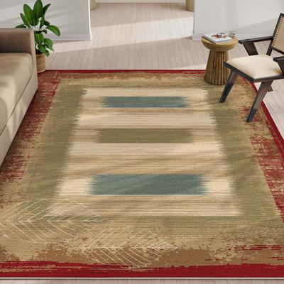 Well Woven Apollo Border Modern Abstract Flat-Weave Rug