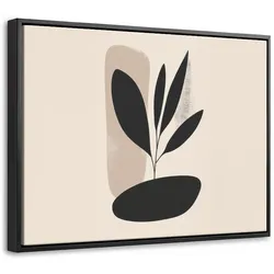 LEINWAND Bilder mit Rahmen - Pflanze - Beige - Japanisch - 40x30